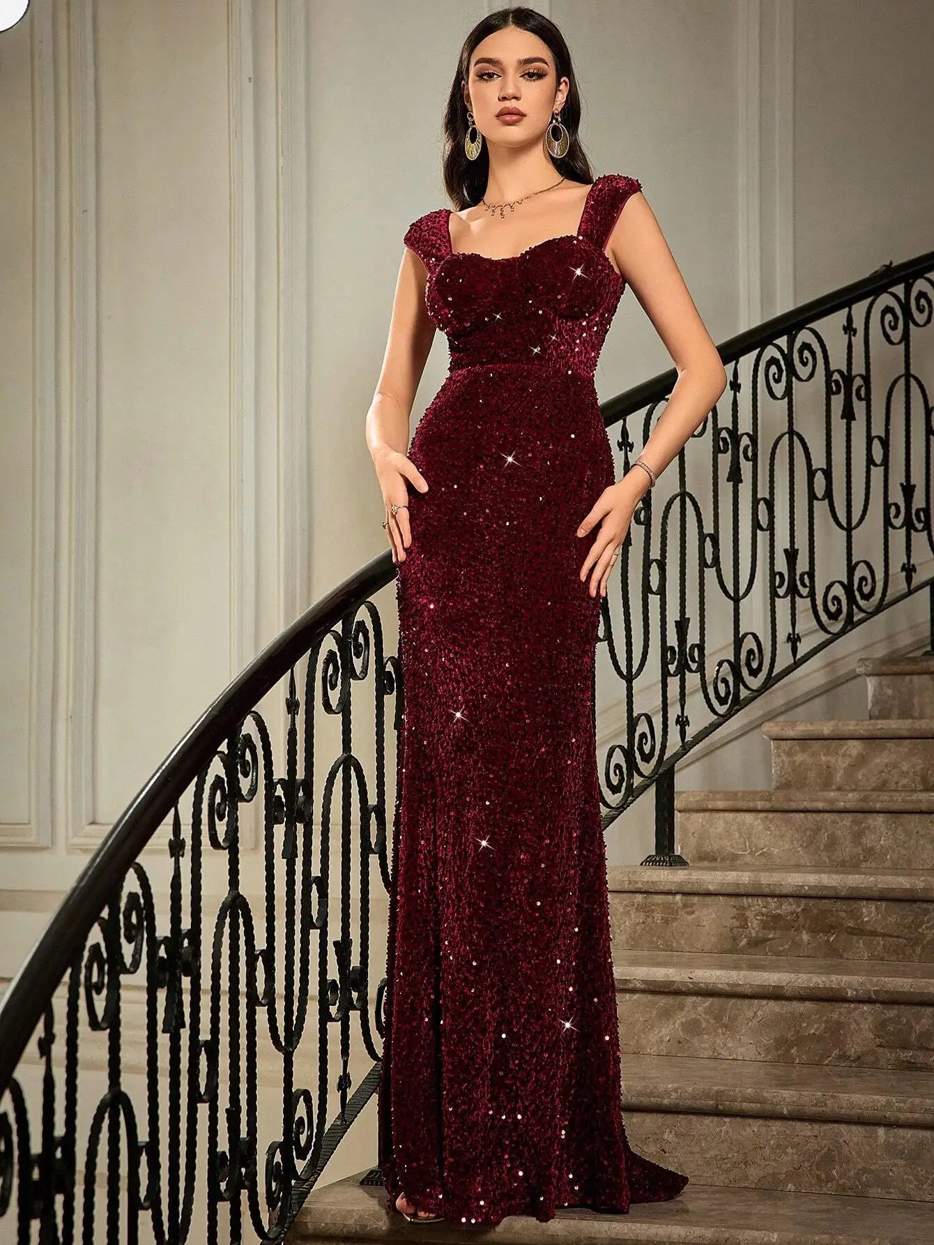 Sequined Mermaid Evening Dress For Prom And Holiday Parties