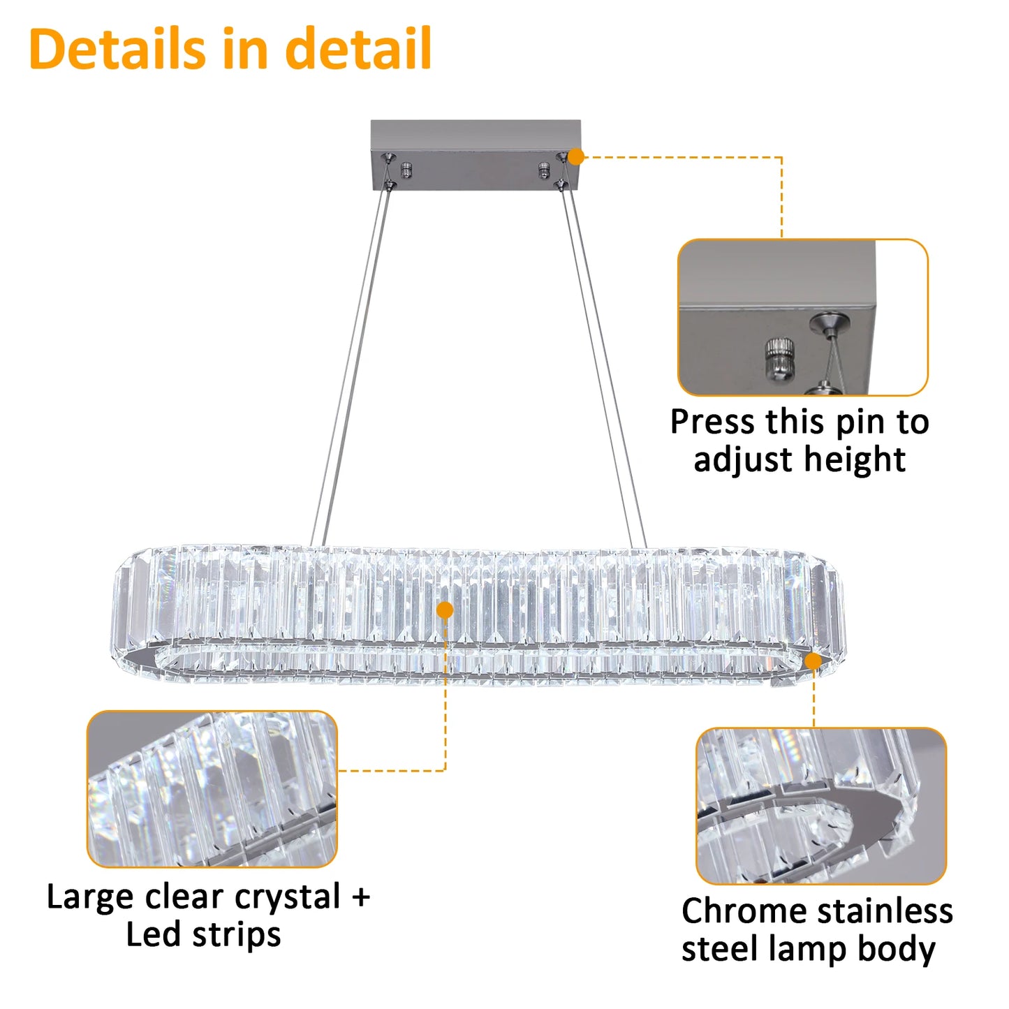 Vinilky Modern Crystal Ceiling Chandelier for Living Room
