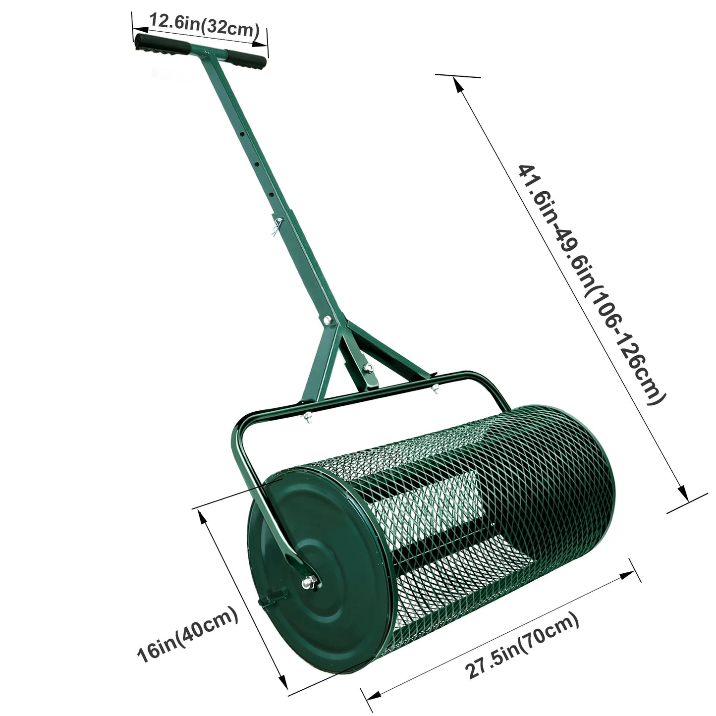Compost T Shape Handle Metal Mesh Spreader For Lawns Garden