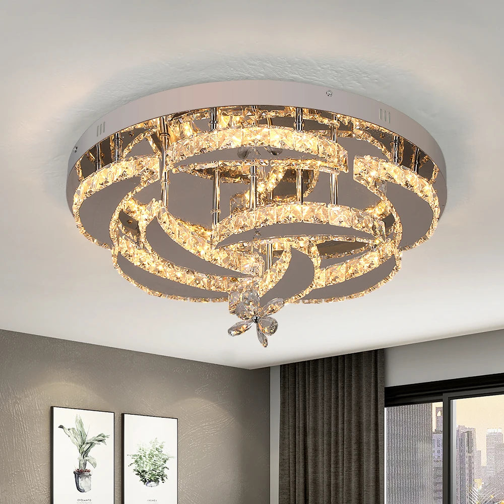 Vetrulus Luxury K9 Crystal Chandelier Modern Dimmable Ceiling Lamp