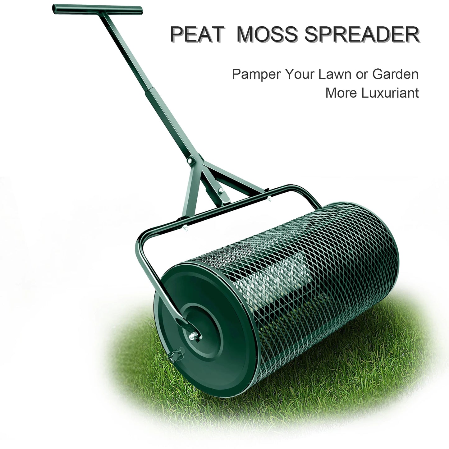 Compost T Shape Handle Metal Mesh Spreader For Lawns Garden