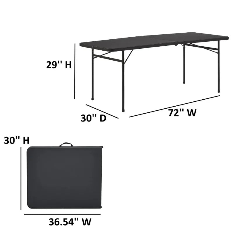 Mainstays Bi Fold Plastic Folding Table Portable For Parties Picnics