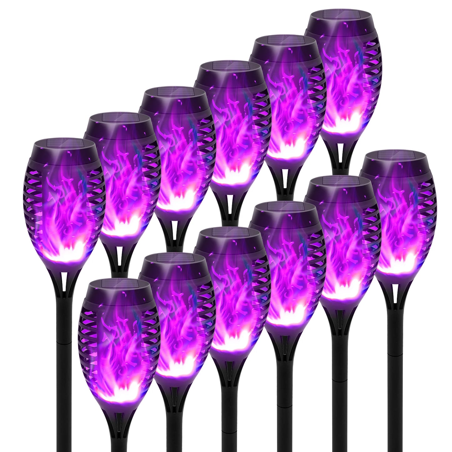 Solar Flame Torch Lights LED Flickering Outdoor Lawn Path Decoration