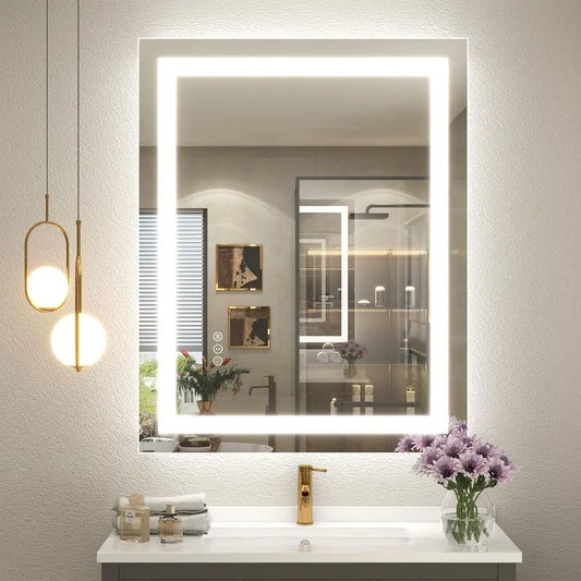 LED Bathroom Mirror With Dimmable Front And Backlit Lighting ETL