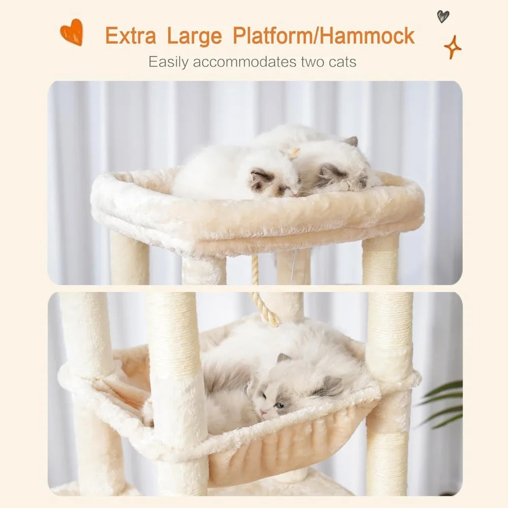 NONECN Cat Tree Heavy Duty Multi Level Plush Condo