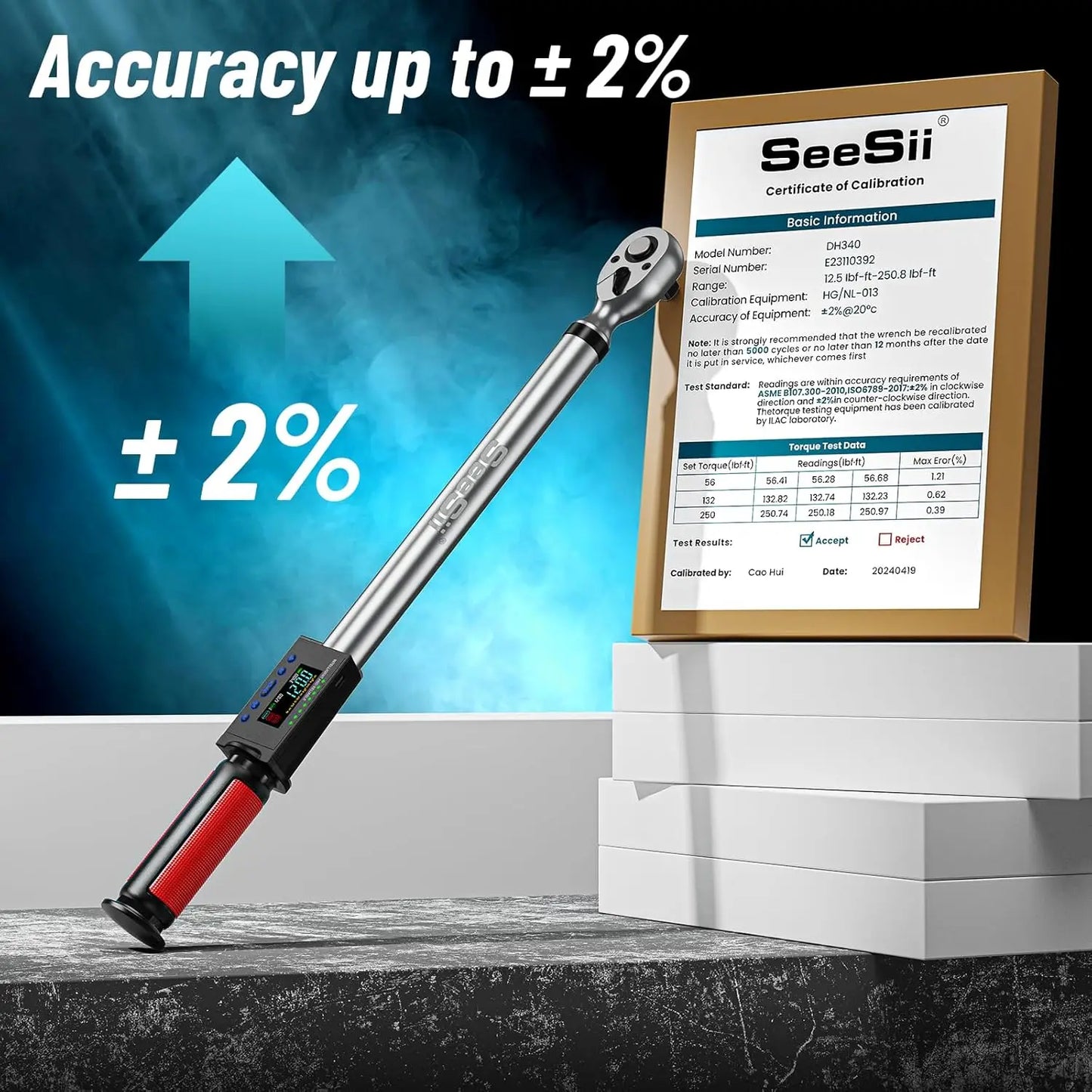 Seesii Digital Torque Wrench 340 Nm 2% Accuracy 3 Modes