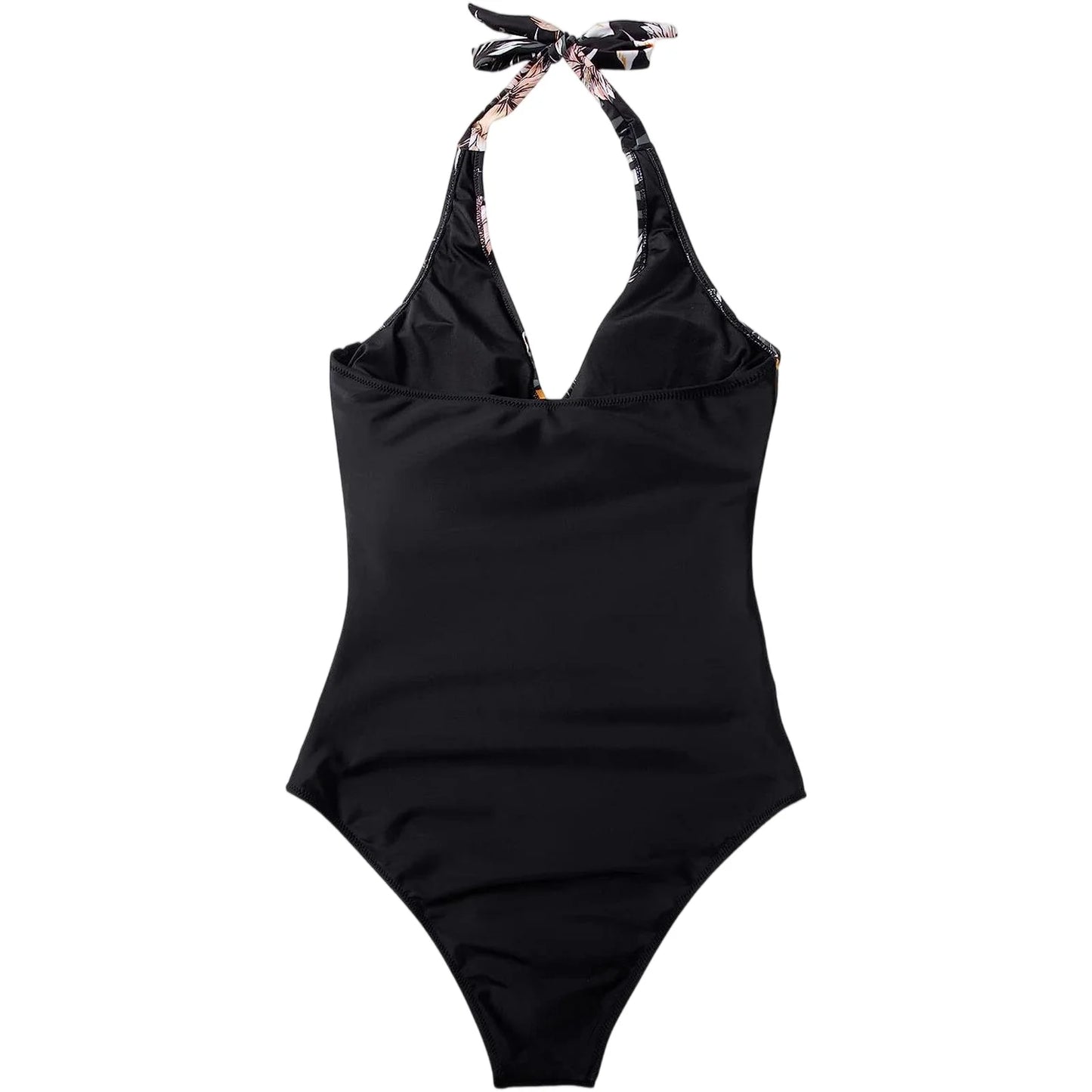 NONECN Tummy Control Cross Front Striped One Piece Swimsuit