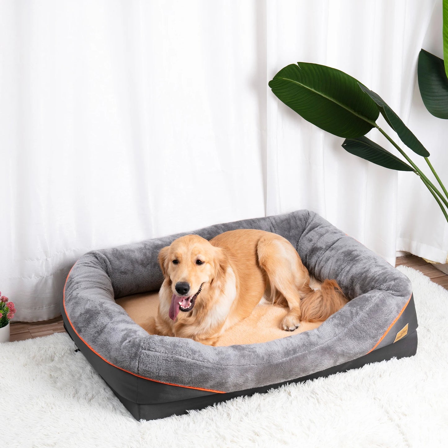 BINGOPAW Large Dog Bed Anti Allergy Removable Washable Cover Waterproof