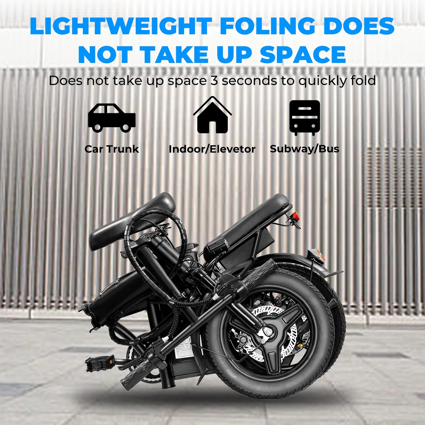 Terrosor Folding Electric Bike 560W 48V Battery 32 Mile Range