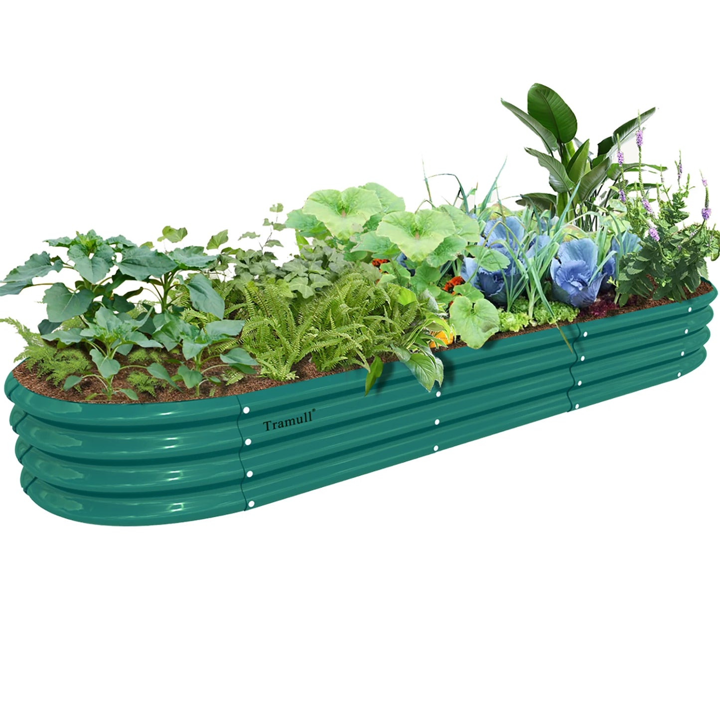 Tramull Galvanized Raised Garden Bed Outdoor Planter Box for Vegetables