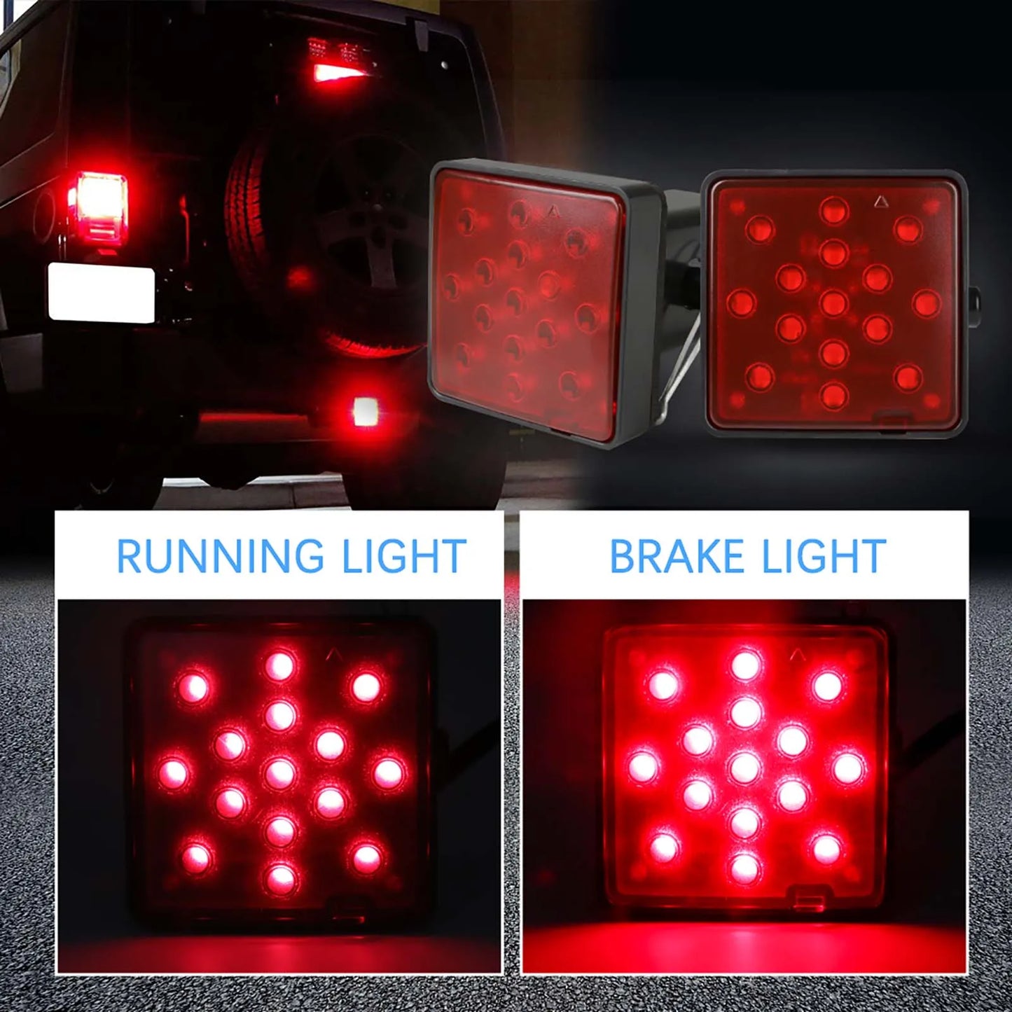 12 LED Brake Light Trailer Hitch Receiver Cover