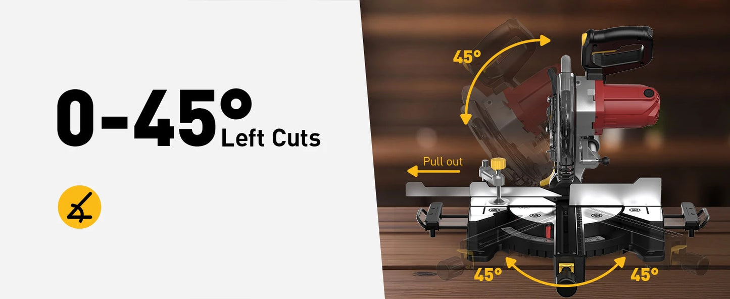 Marvtool Electric Sliding Compound Miter Saw 15 Amp Heavy Duty
