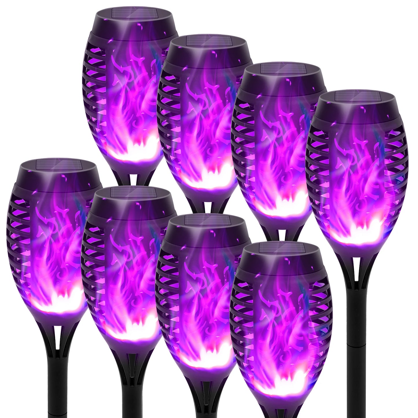 Solar Flame Torch Lights LED Flickering Outdoor Lawn Path Decoration