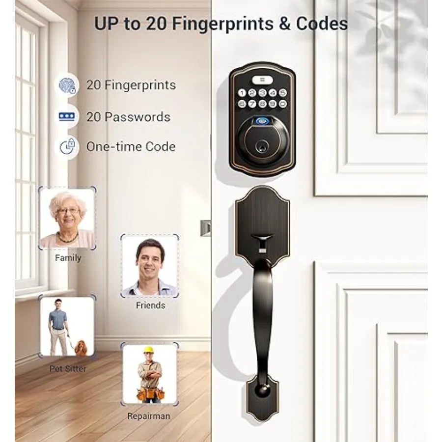 SHXI Fingerprint Door Lock Set Keyless Entry With Lever Handle
