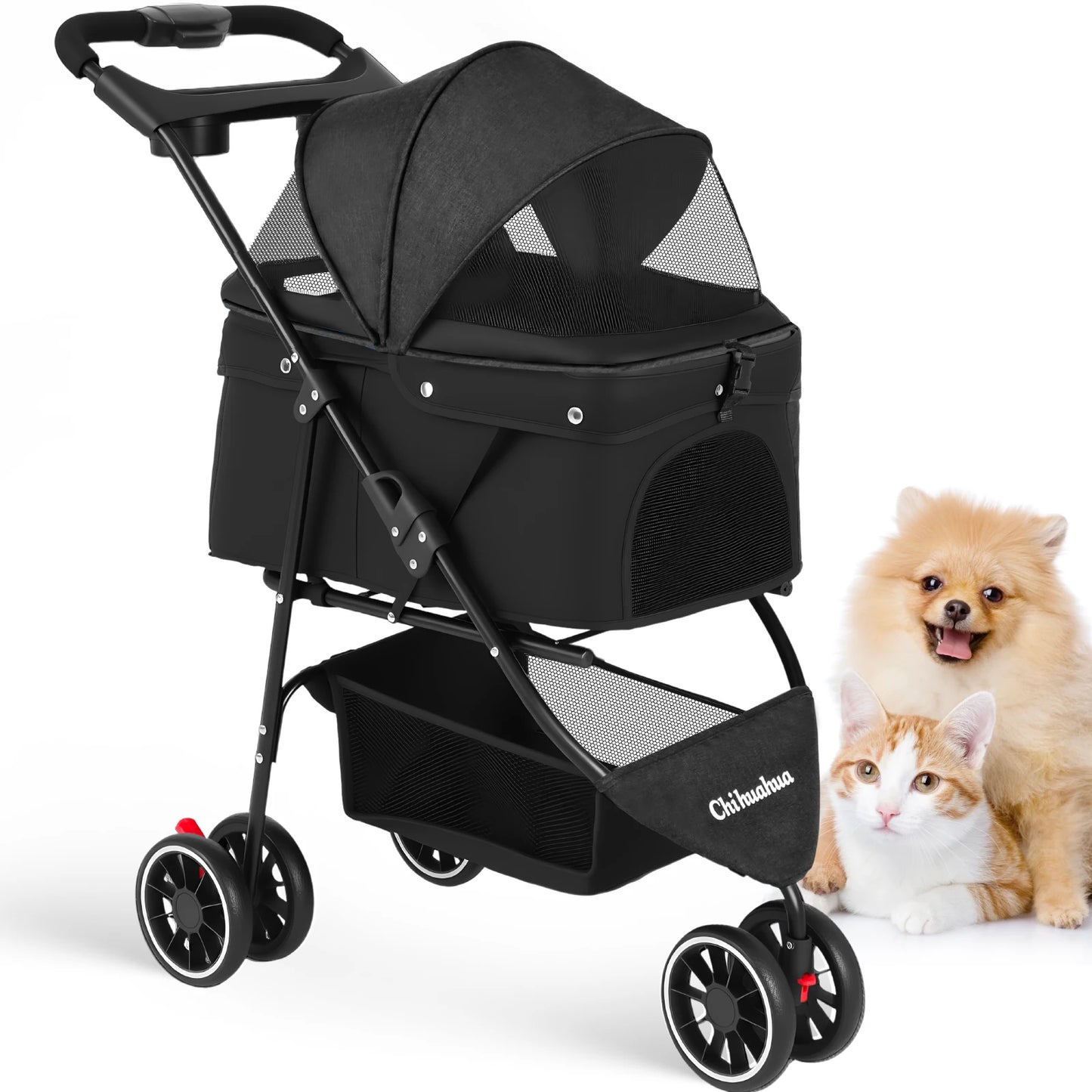 Chihuahua Pet Stroller For Dogs And Cats Foldable Portable