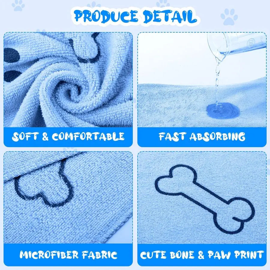 Dog Grooming Towels 12 Pack Microfiber Absorbent Quick Drying