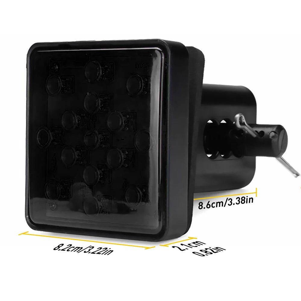 Smoked Lens 15-LED Truck Brake Light Taillight Trailer Hitch Cover