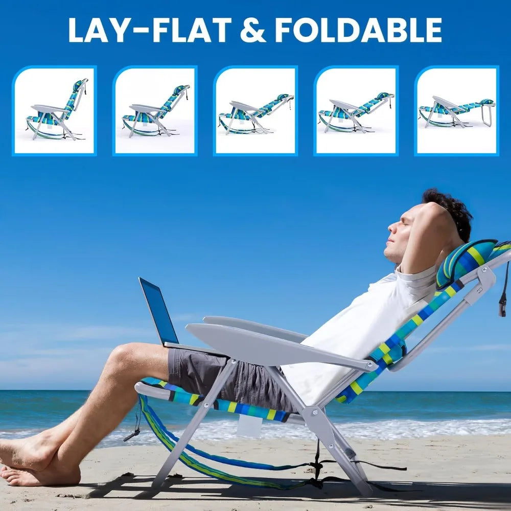 XIAOLANG Lightweight Portable Camping Beach Chair for Adults Five Positions