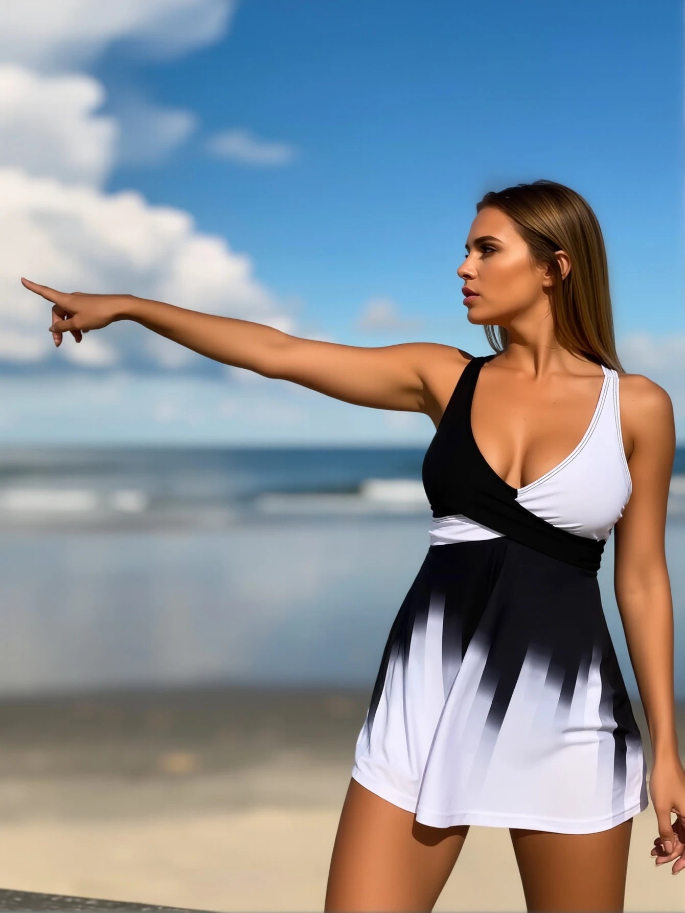 Women High Waist Bikini Set Geometric Beachwear Two Piece Swimsuit