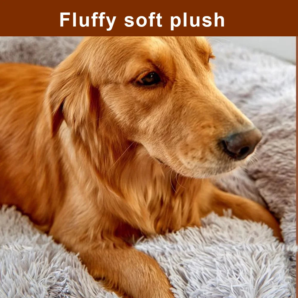 NONECN Fluffy Dog Bed Sofa Plush Kennel Mat For Pets