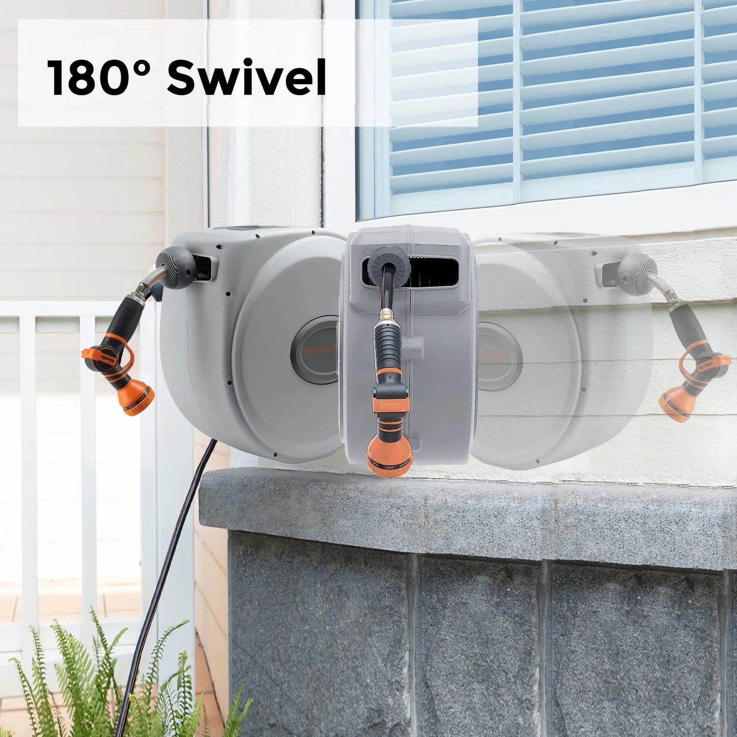 Giraffe Tools CW20 Retractable Garden Hose Reel With Lock