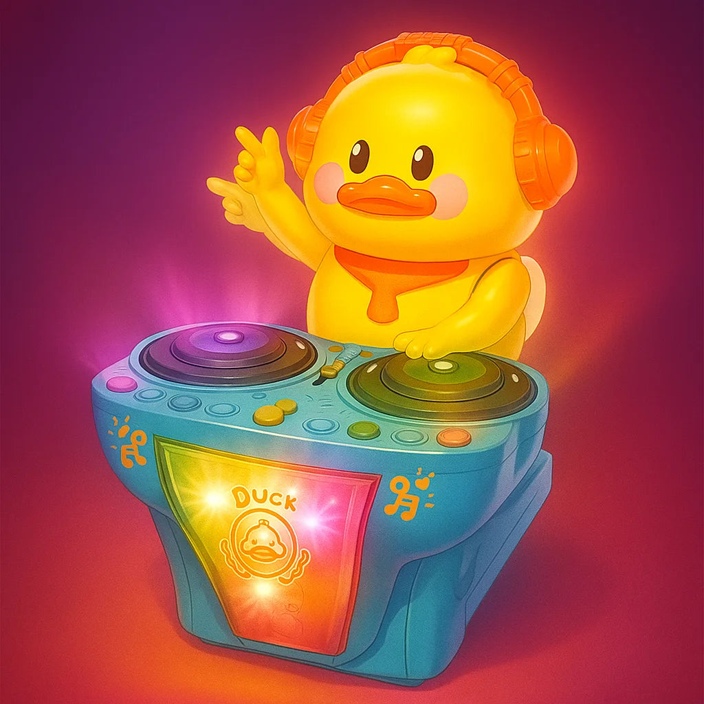 DJ Duck Dancing Toy For Kids Electric Rocking Light Up