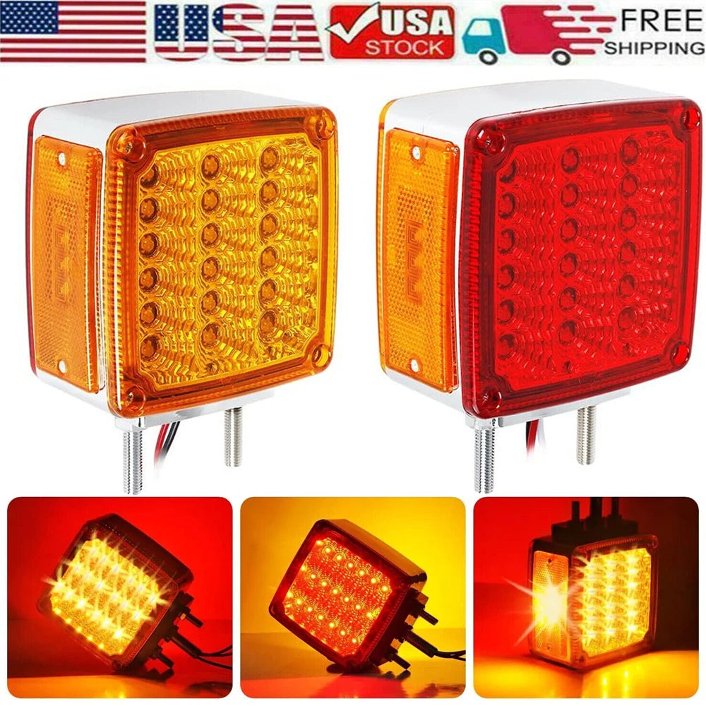 Dual Face 39 LED Turn Signal Lights for Truck Trailers