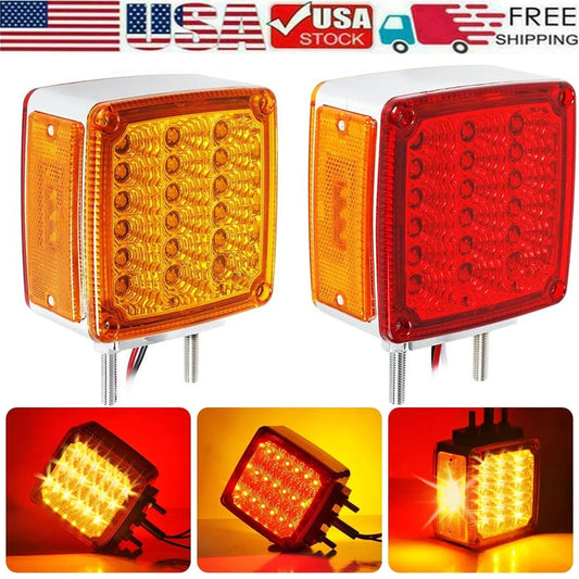 Dual Face 39 LED Turn Signal Lights for Truck Trailers