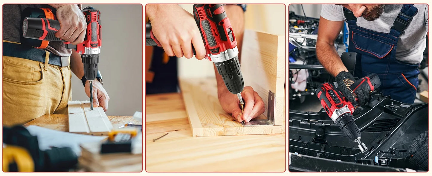 TLGREEN 138-Piece Power Tool Set With 12V Cordless Drill