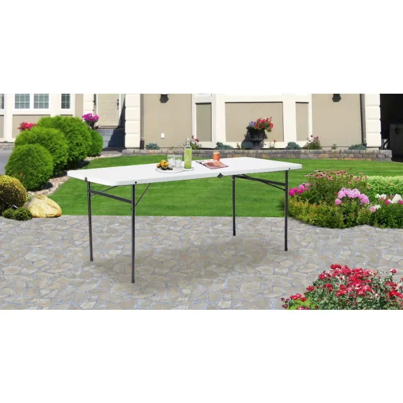 Mainstays Bi Fold Plastic Folding Table Portable For Parties Picnics