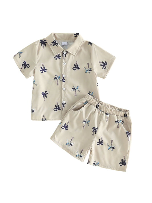 2 Baby Boy Summer Set Short Sleeve Shirts And Shorts