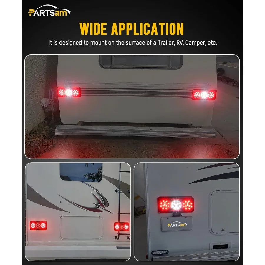 YAO HUI HUANG Rectangle LED Trailer Stop Lights 2 Pack