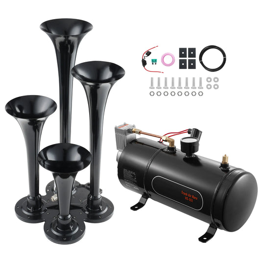 SucceBuy Train Horns Kit 4 Trumpets Air Horns 150dB