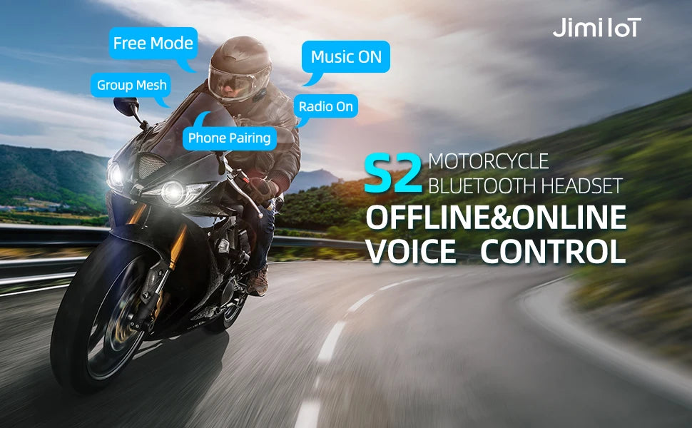 JimiLife Motorcycle Helmet With Bluetooth Earphones And 2 Kilometer Intercom
