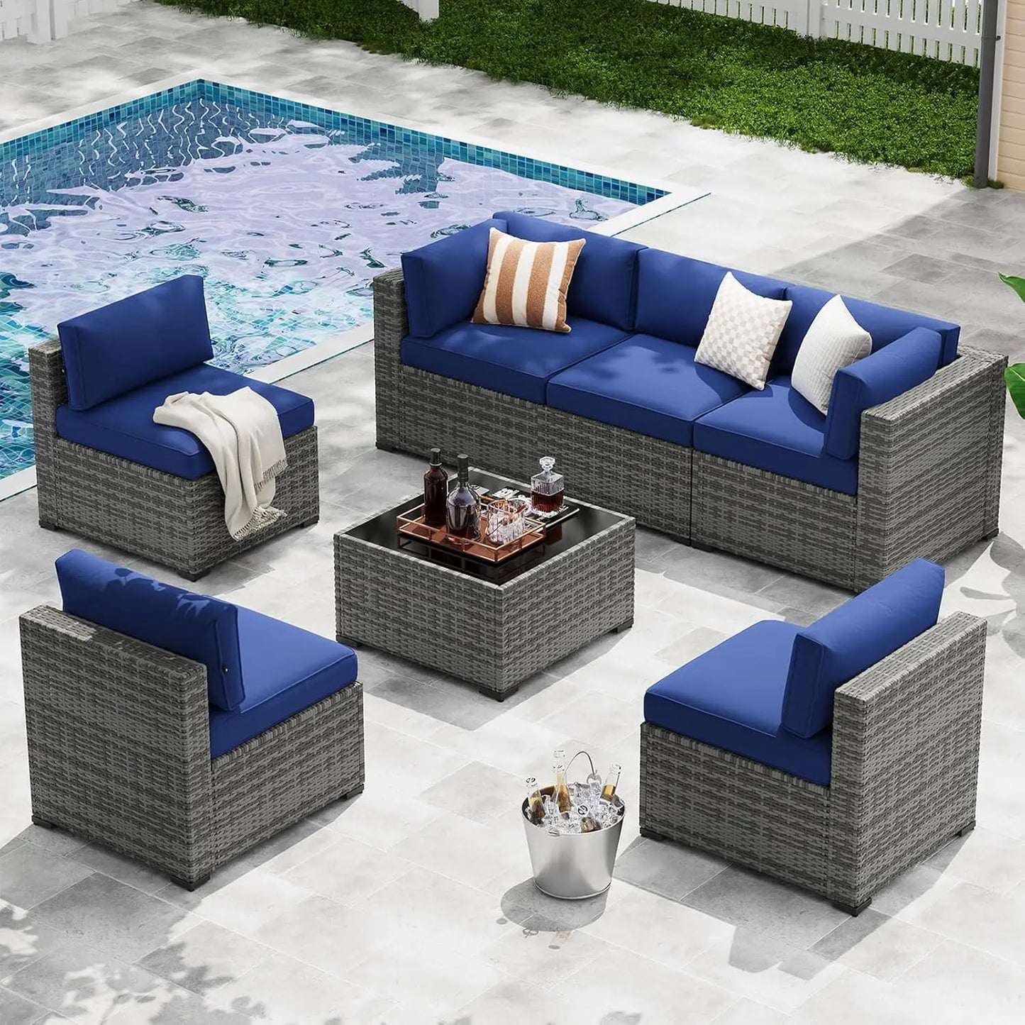 XIAOLANG Outdoor Wicker Patio Furniture Set With Cushions