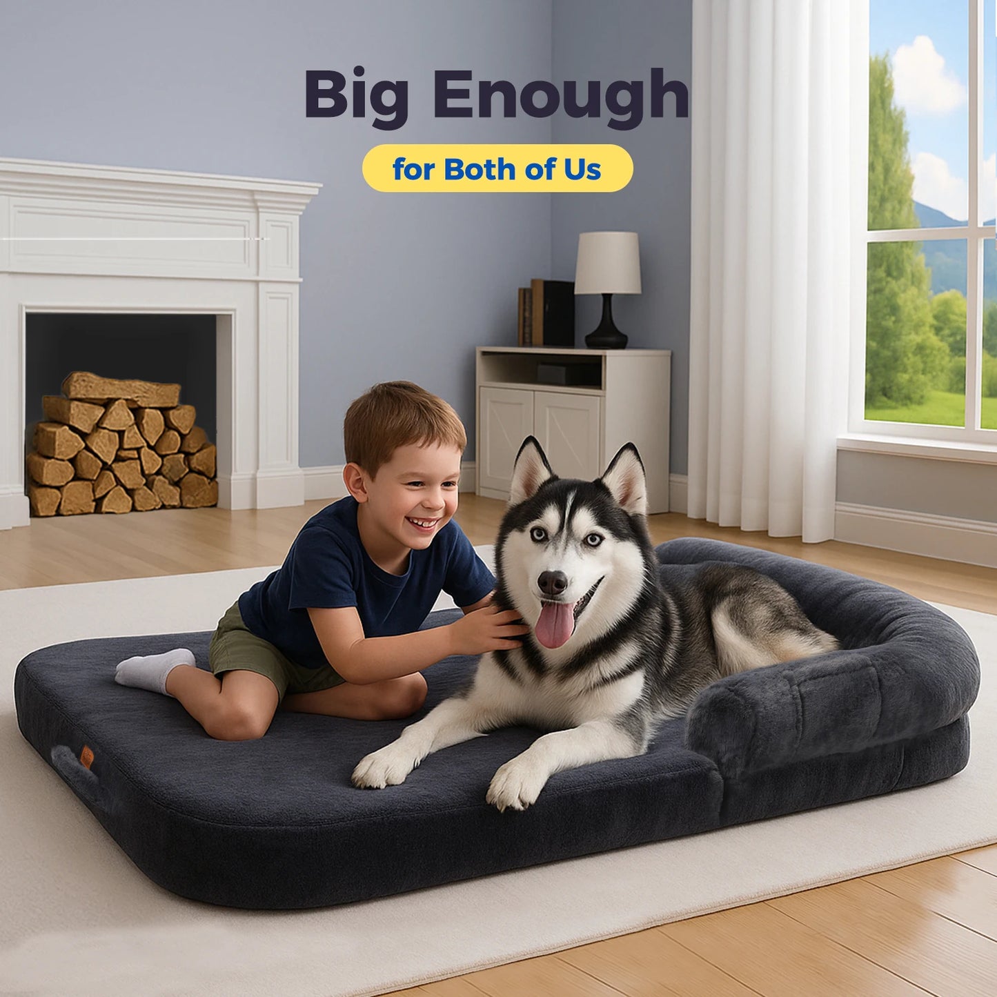 PAWZ Road Foldable Dog Bed For Large Dogs Plush Sofa Bed With Non Slip