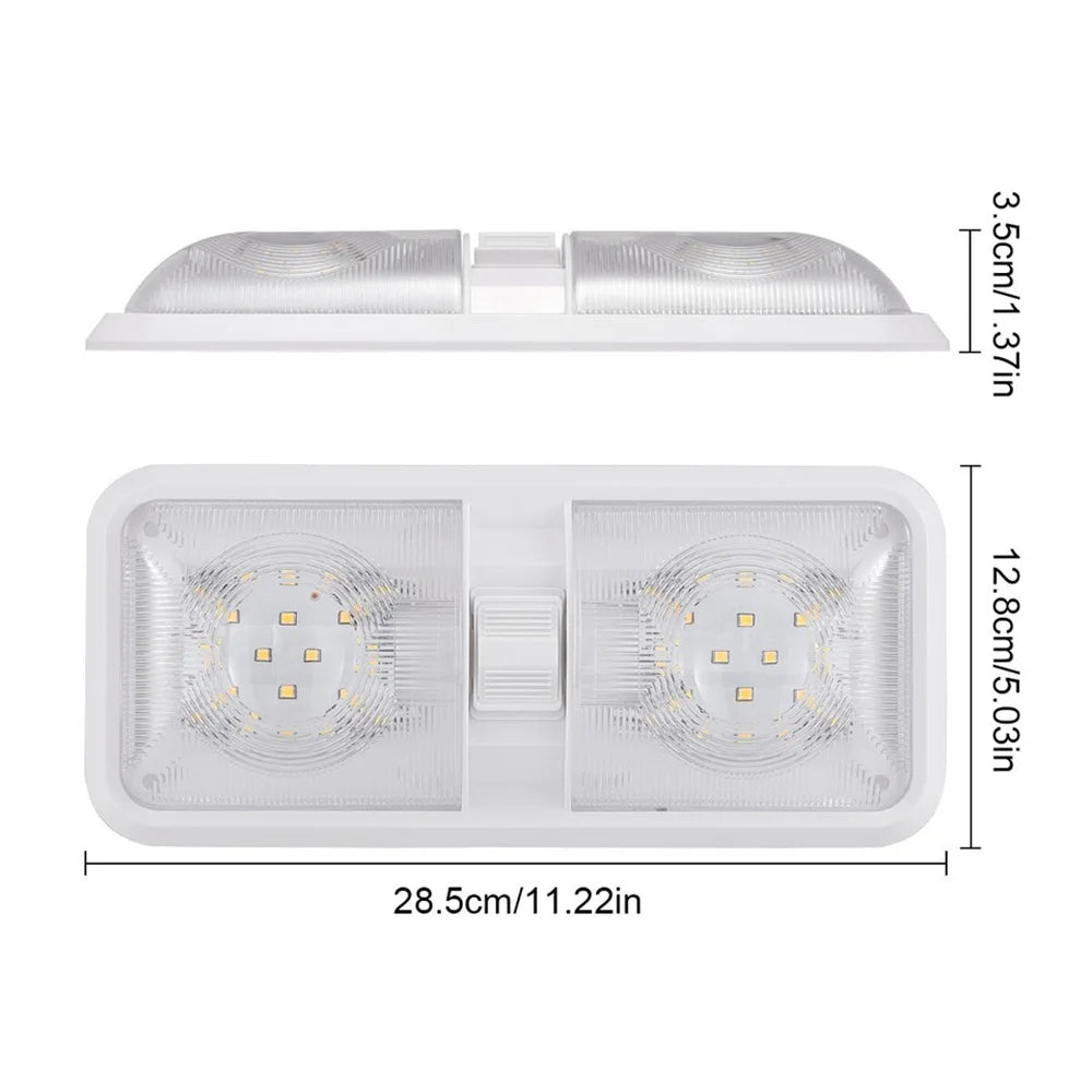 12V LED RV Double Dome Ceiling Lights 5 Pack
