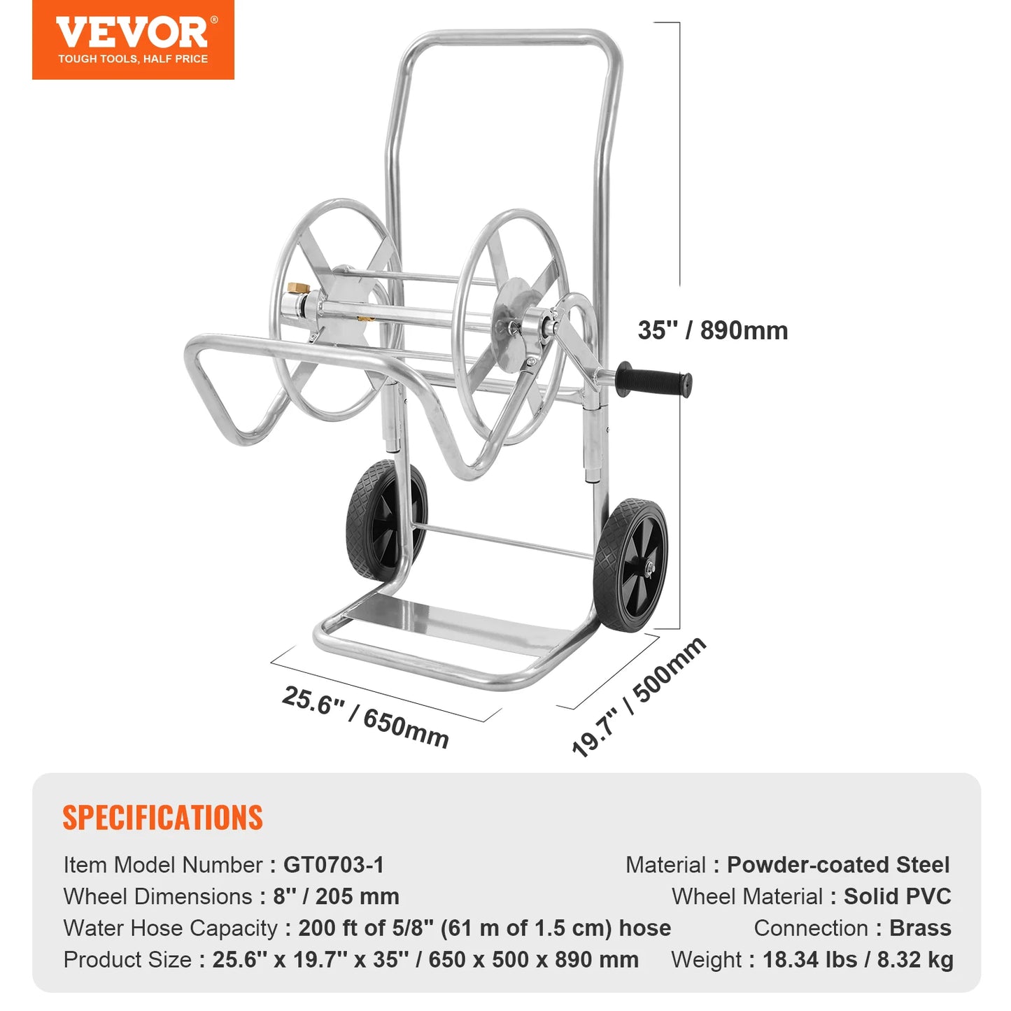 SucceBuy Hose Reel Cart Heavy Duty Garden With Basket