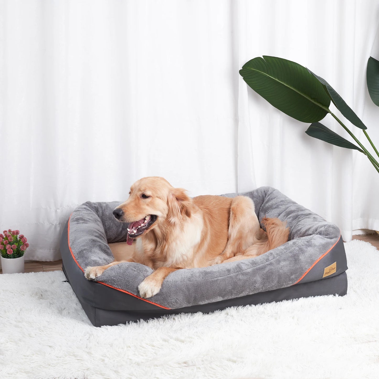 BINGOPAW Large Dog Bed Anti Allergy Removable Washable Cover Waterproof