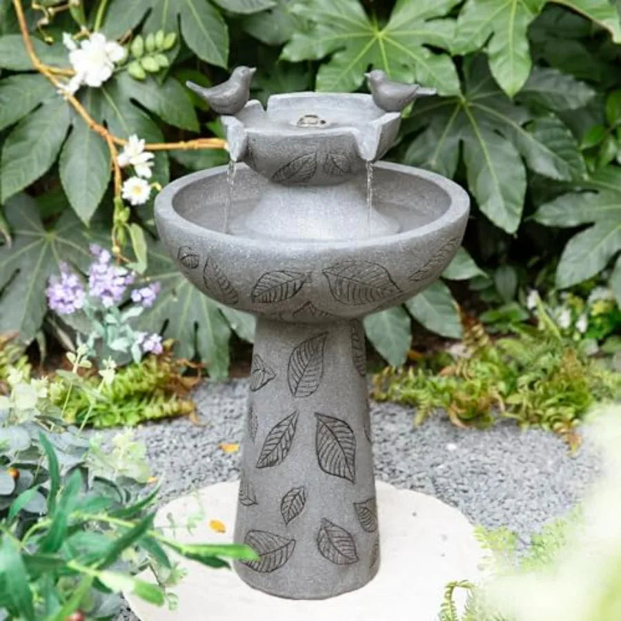 Polyresin Outdoor Water Fountain With Lights For Garden Decor