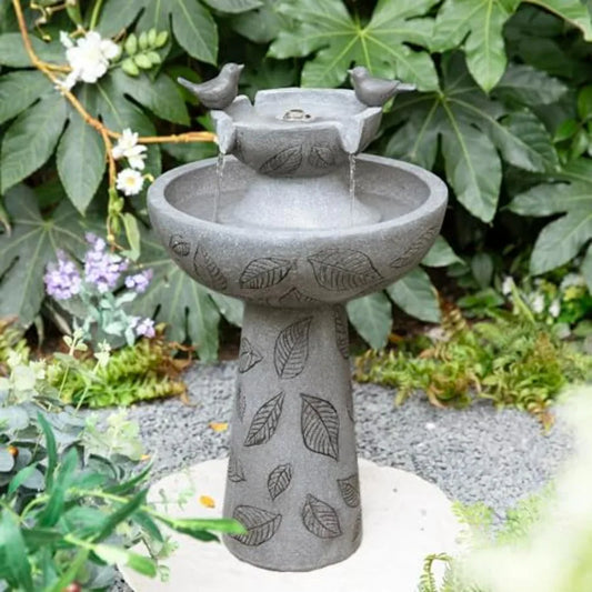 Polyresin Outdoor Water Fountain With Lights For Garden Decor