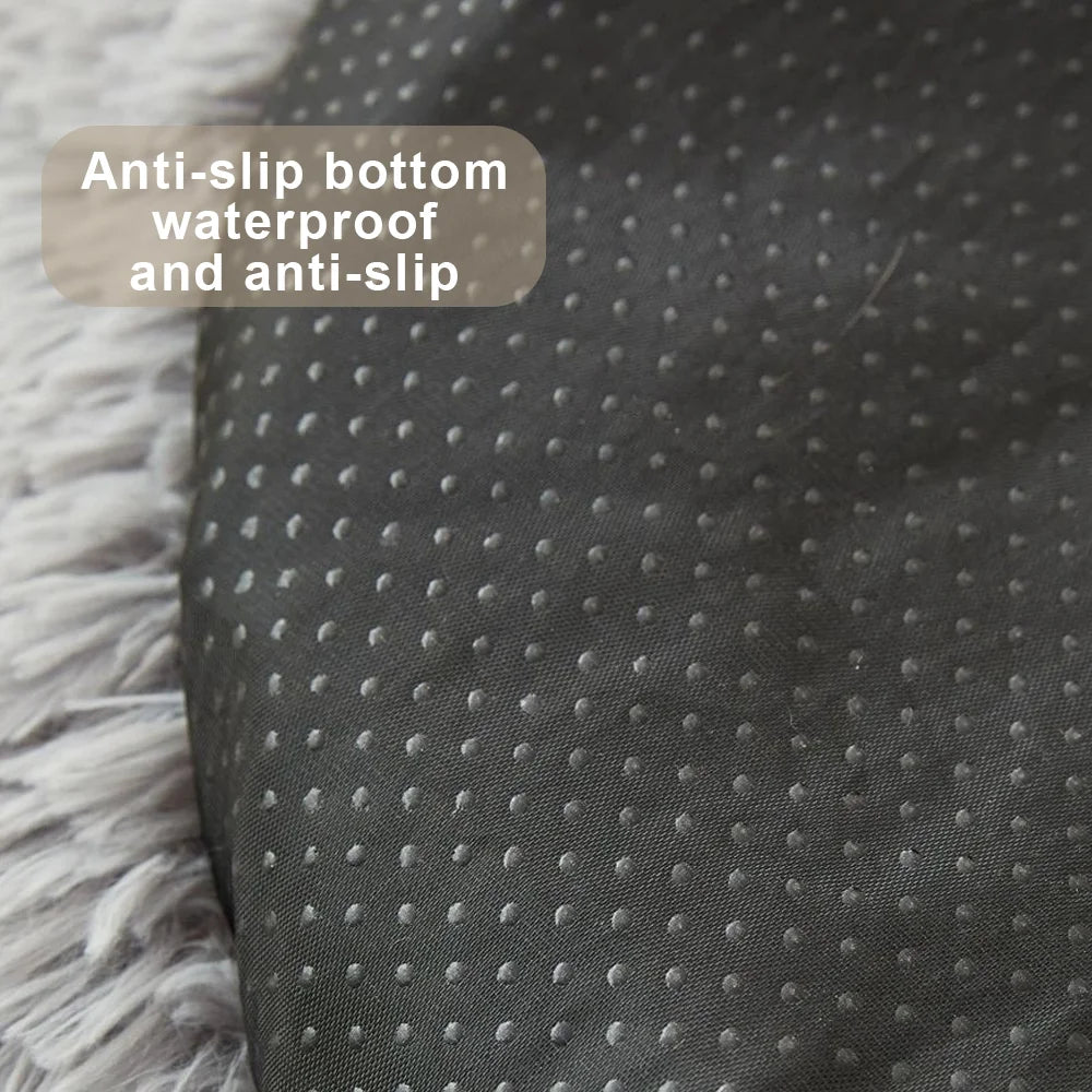 NONECN Fluffy Dog Bed Sofa Plush Kennel Mat For Pets
