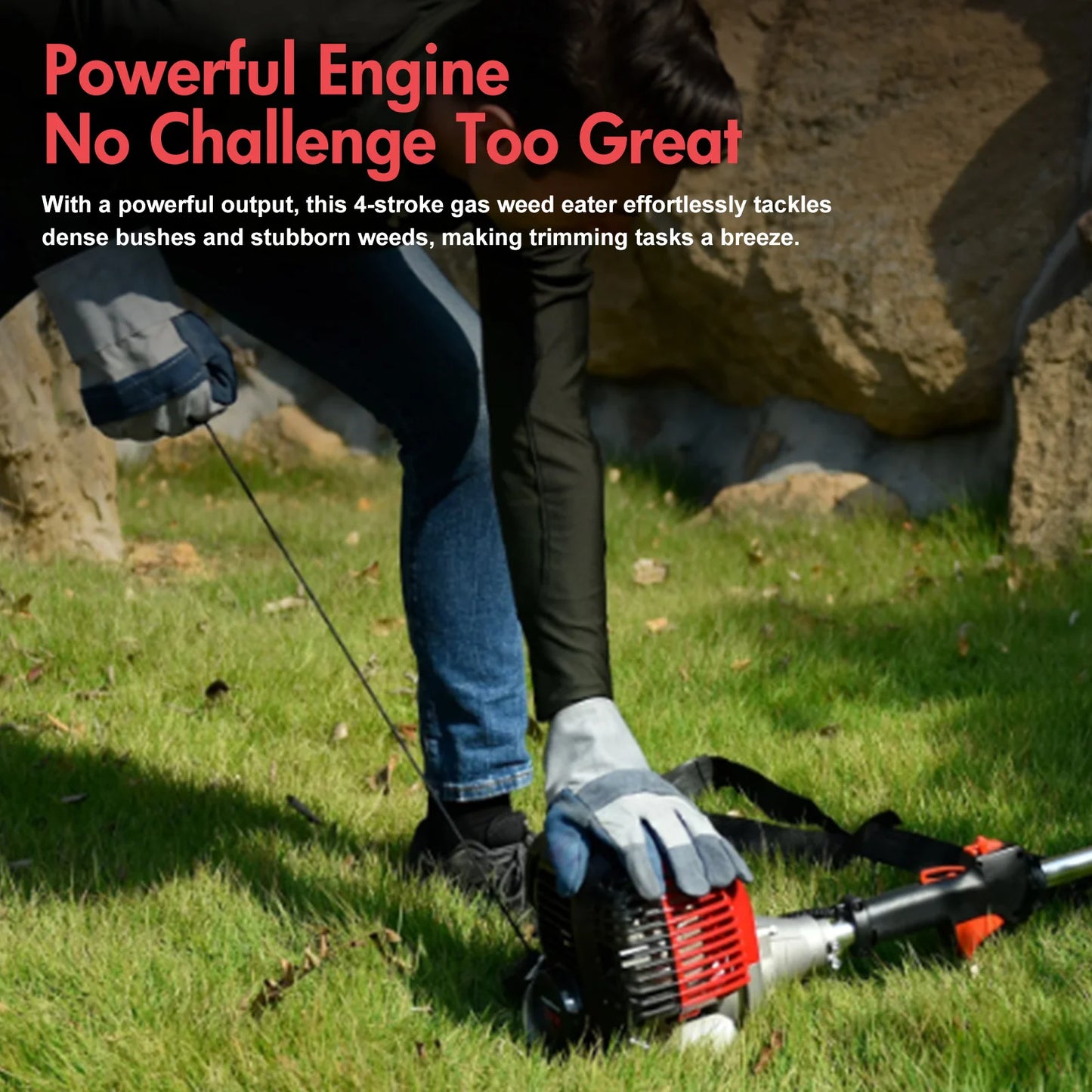 Gas 4 Stroke Weed Eater 31cc Straight Shaft Trimmer