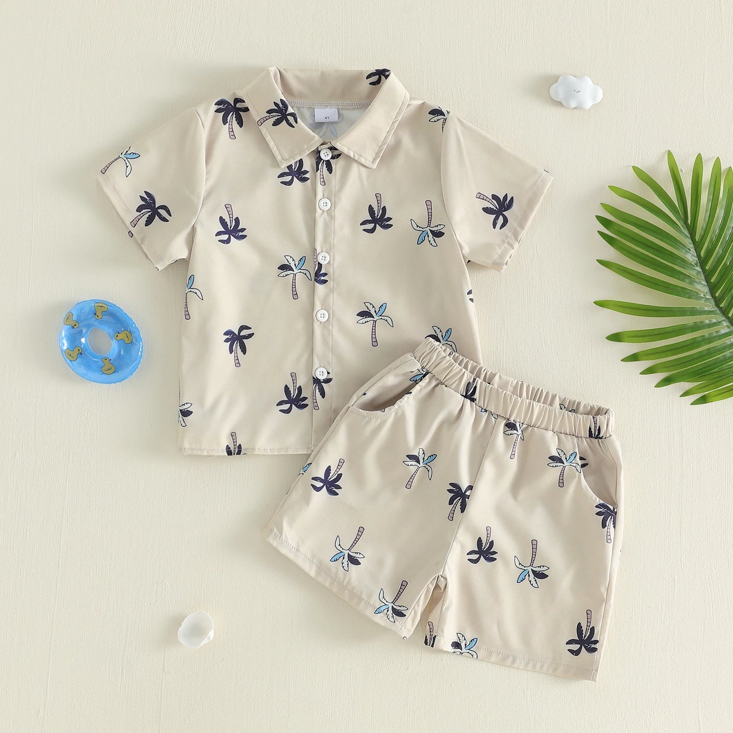 2 Baby Boy Summer Set Short Sleeve Shirts And Shorts