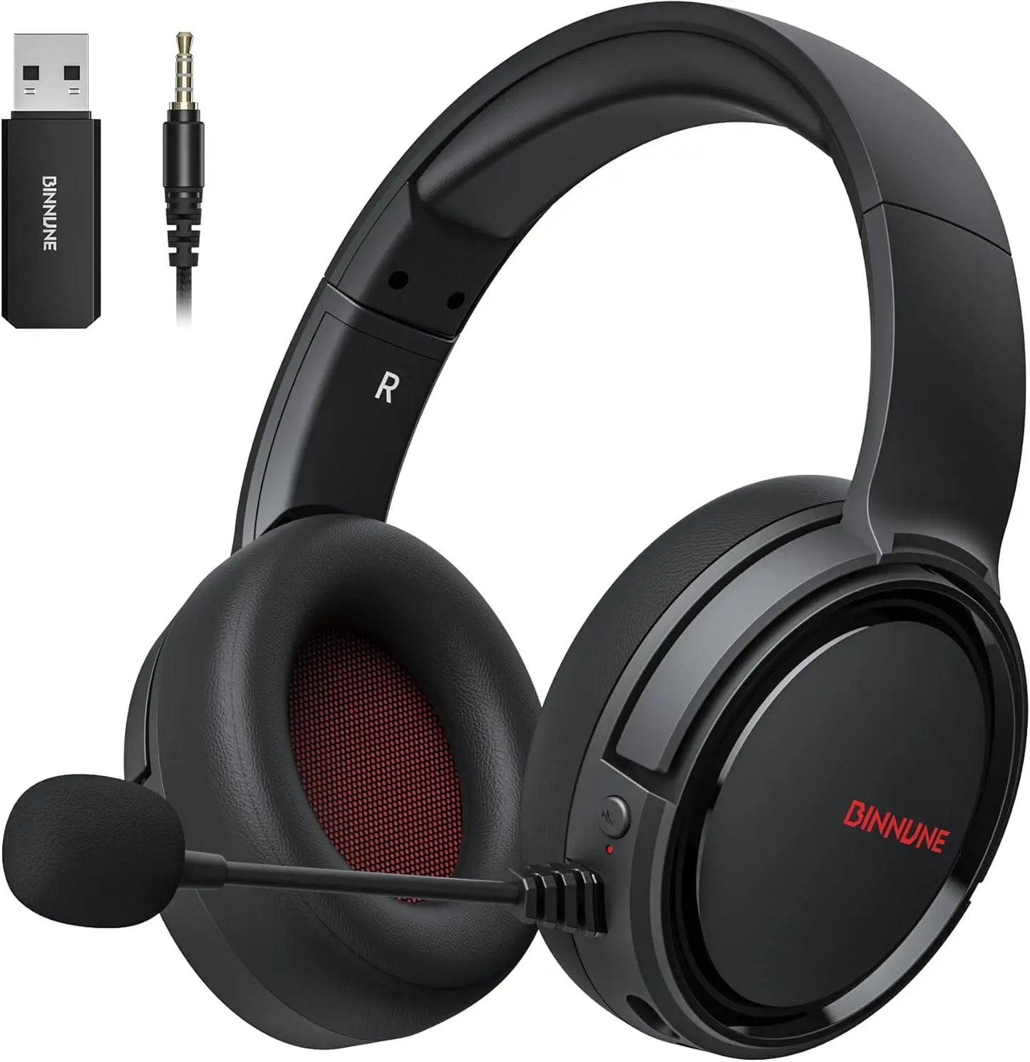BINNUNE 2.4G Wireless Gaming Headset PS5 PS4 PC NS