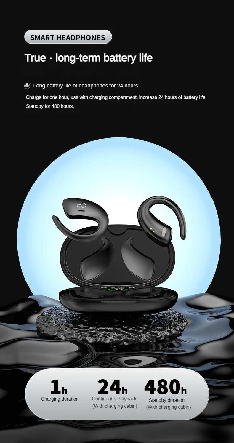 Bone Conduction Bluetooth Headset Sports Wireless Earbuds IPX5