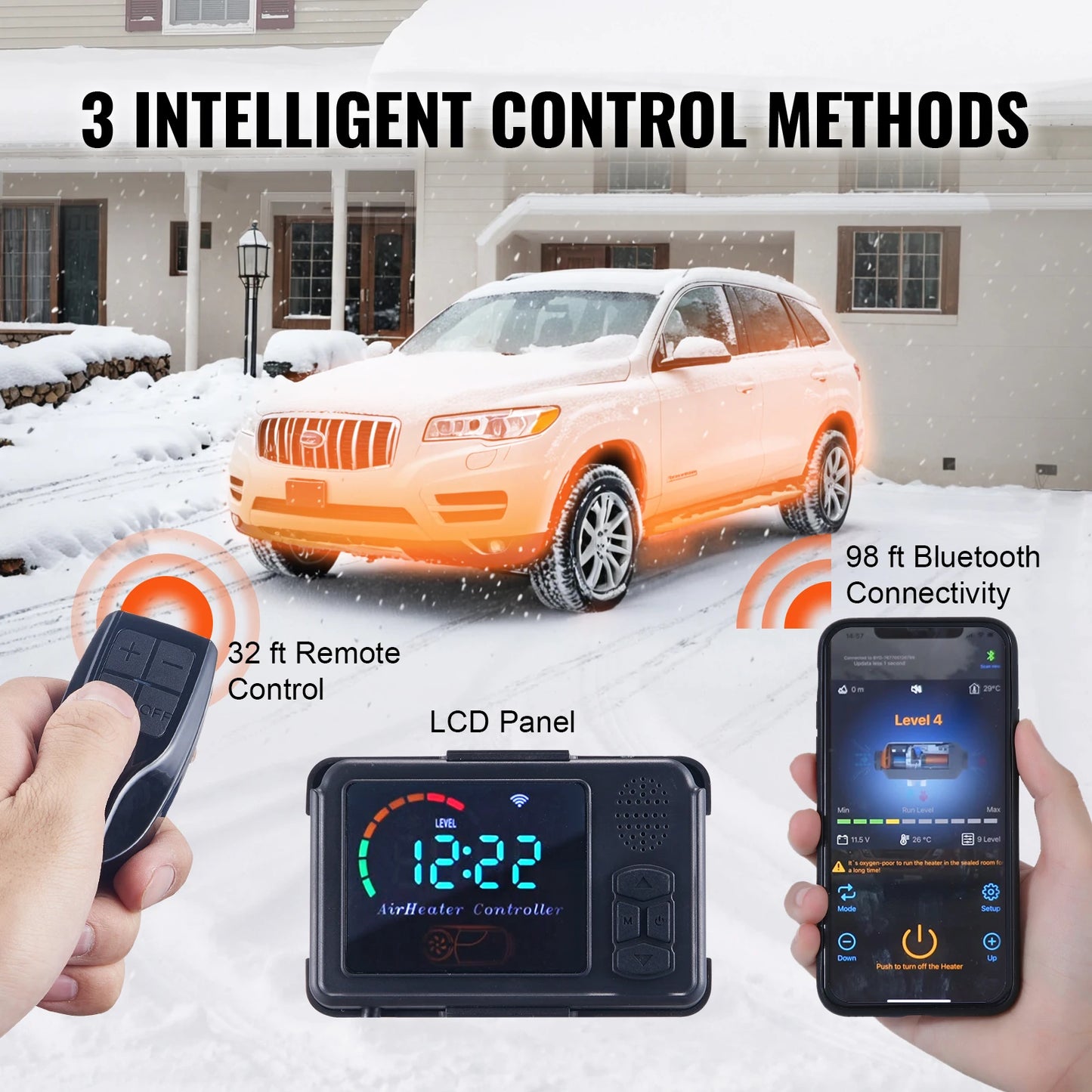SucceBuy 8KW Diesel Air Heater Bluetooth LCD Display Portable