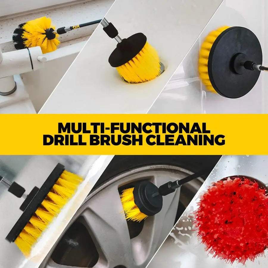 22 Pack Drill Brush Attachments Kit with Scrub Pads Sponge Buffing Pads Power Scrubber Car Polishing Pad Wax Applicator
