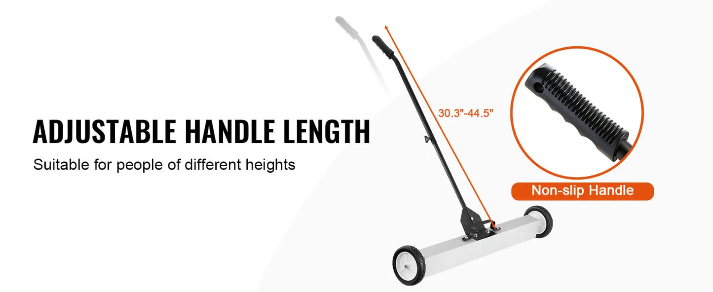 Magnetic Sweeper With Wheels Push Type Magnetic Pickup For Lawn