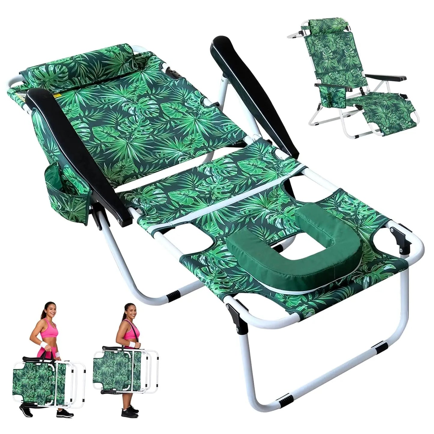 3 In 1 Sun Tanning Chair Folding Chaise Lounge